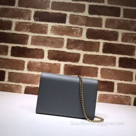 Gucci GG Marmont Leather Mini Chain Bag Gray 401232