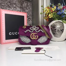 Gucci GG Marmont Embroidered Velvet Mini Bag Violet 446744