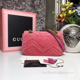 Gucci GG Marmont Embroidered Velvet Mini Bag Pink 446744