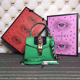 Gucci Sylvie Leather Mini Bag Green 470270