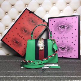 Gucci Sylvie Leather Mini Bag Green 470270