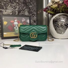 Gucci GG Marmont Matelasse Leather Super Mini Bag Green 476433