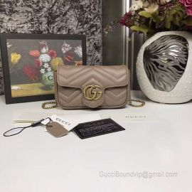 Gucci GG Marmont Matelasse Leather Super Mini Bag Coffee 476433