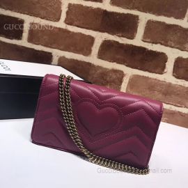 Gucci GG Marmont Matelasse Leather Mini Bag Wine 488426