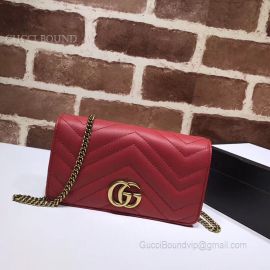 Gucci GG Marmont Matelasse Leather Mini Bag Red 488426