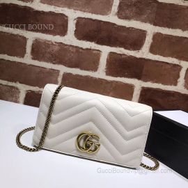 Gucci GG Marmont Matelasse Leather Mini Bag White 488426