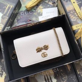 Gucci Chain Shoulder Bag With Bow White 524293