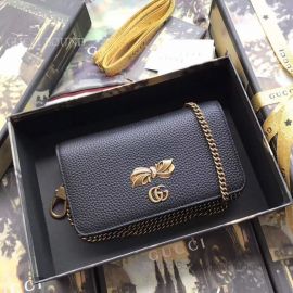 Gucci Chain Shoulder Bag With Bow Black 524293