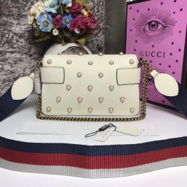 Gucci Broadway Leather Clutch White 453778