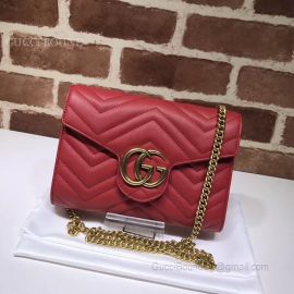 Gucci GG Marmont Matelasse Mini Bag Red 474575