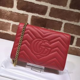 Gucci GG Marmont Matelasse Mini Bag Red 474575