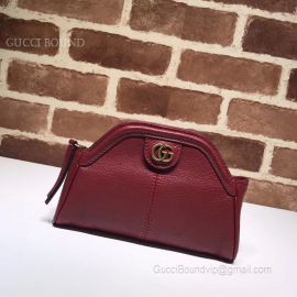 Gucci Top Original Real Leather Women Purse Hand Bag Red 517735