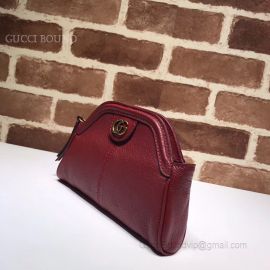 Gucci Top Original Real Leather Women Purse Hand Bag Red 517735