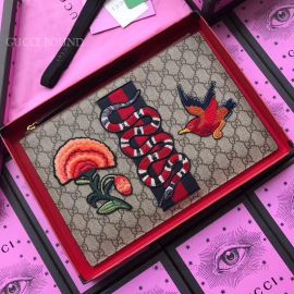 Gucci Embroidered GG Supreme Pouch Snake And Bird 431416