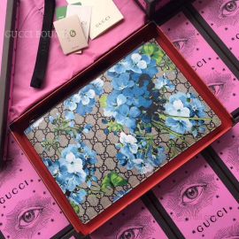 Gucci Embroidered GG Supreme Pouch Blue Flower 431416