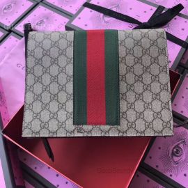 Gucci GG Supreme Web Pouch Gray 475316