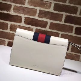 Gucci Sylvie Leather Pouch White 477627