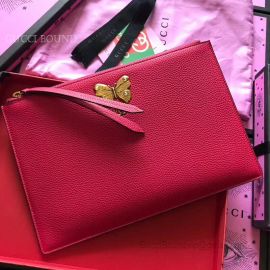 Gucci Butterfly Original Leather Clutch Red 499360