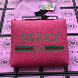 Gucci Print Leather Medium Portfolio Red 500981