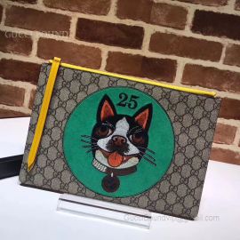 Gucci GG Supreme Pouch With Bosco Patch Yellow 506280