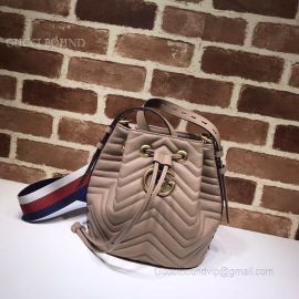 Gucci GG Marmont Quilted Leather Bucket Bag Coffee 476674