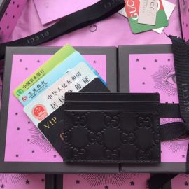 Gucci Signature Leather Card Case Black 233166