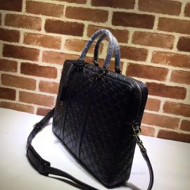 Gucci Men Sima Leather Business Bag Black 201480