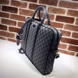 Gucci Men Sima Leather Business Bag Gray 201480