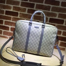 Gucci Men Sima Leather Business Bag Light Gray 201480