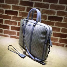 Gucci Men Sima Leather Business Bag Light Gray 201480