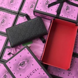 Gucci GG Icon Guccissima Large Zip Around Wallet Men Black 307987