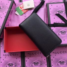 Gucci GG Icon Guccissima Large Zip Around Black Wallet Men 307987