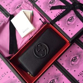 Gucci Nwt Gucci Soho Leather Zip Around Wallet Black 308004