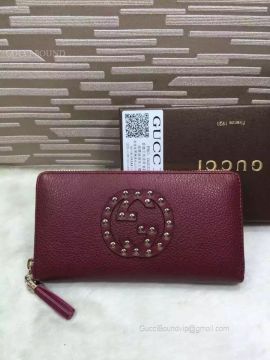 Gucci Nwt Gucci Soho Leather Zip Around Wallet Brown 308004