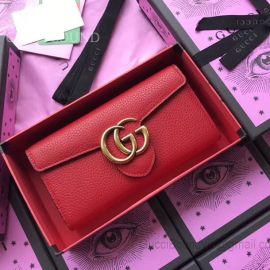 Gucci GG Marmont Leather Wallet Red 400586