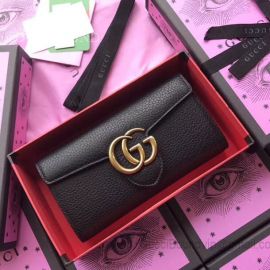 Gucci GG Marmont Leather Wallet Black 400586