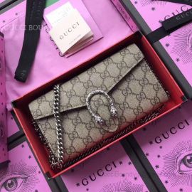 Gucci Dionysus GG Supreme Chain Wallet Red 404141