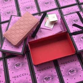 Gucci GG Supreme Zip Around Wallet Pink 410102