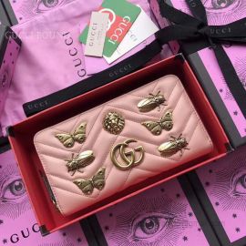 Gucci Animal Zip Around Wallet Pink 443123