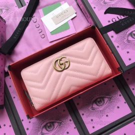 Gucci GG Marmont Zip Around Wallet Pink 443123