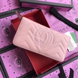 Gucci GG Marmont Zip Around Wallet Pink 443123