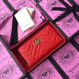 Gucci GG Marmont Zip Around Wallet Red 443123