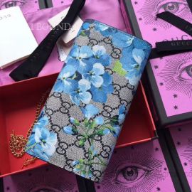 Gucci Padlock Continental Wallet Blue Flower 453506