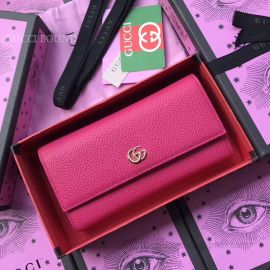 Gucci GG Marmont Leather Continental Wallet Fuchsia 456116