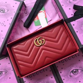 Gucci GG Mermont Women Leather Long Wallet Red 474814