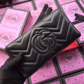 Gucci GG Mermont Women Leather Long Wallet Black 474814