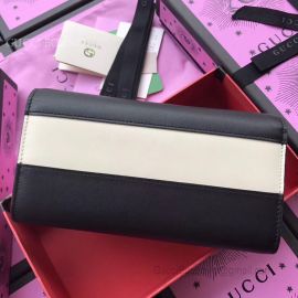 Gucci Queen Margaret Leather Continental Wallet Black And White 476064