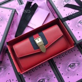 Gucci Sylvie Leather Continental Wallet Red 476084