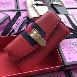 Gucci Sylvie Leather Continental Wallet Red 476084