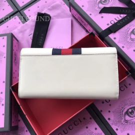 Gucci Sylvie Leather Continental Wallet White 476084